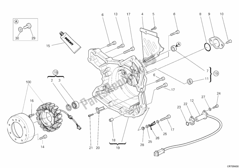 All parts for the Generator of the Ducati Monster S2R 1000 USA 2008